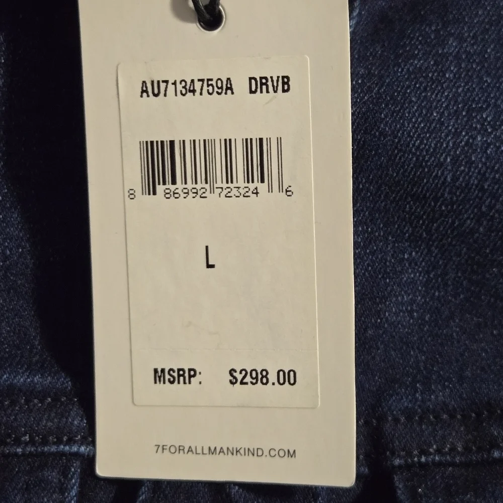 7 For All Mankind Womens Dark Wash Western Rodeo Trucker Denim Jean Dress Large - Picture 13 of 15